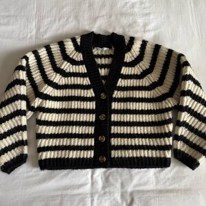 Zara Striped Chunky Cardigan Sweater